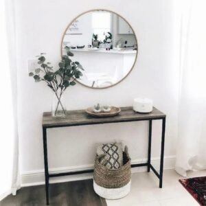 Console Table with Black Marble Design